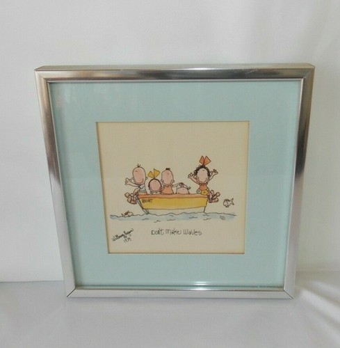 Framed Matted WILLIAM LOGAN Wall Art Print “Don't Make Waves” 7-1/4" x 7-1/4" - Picture 2 of 11