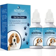 NOVEHA Pet Gel Eye Drops with 0.3% Viscoadaptive Hyaluronan | Eye Solution fo...