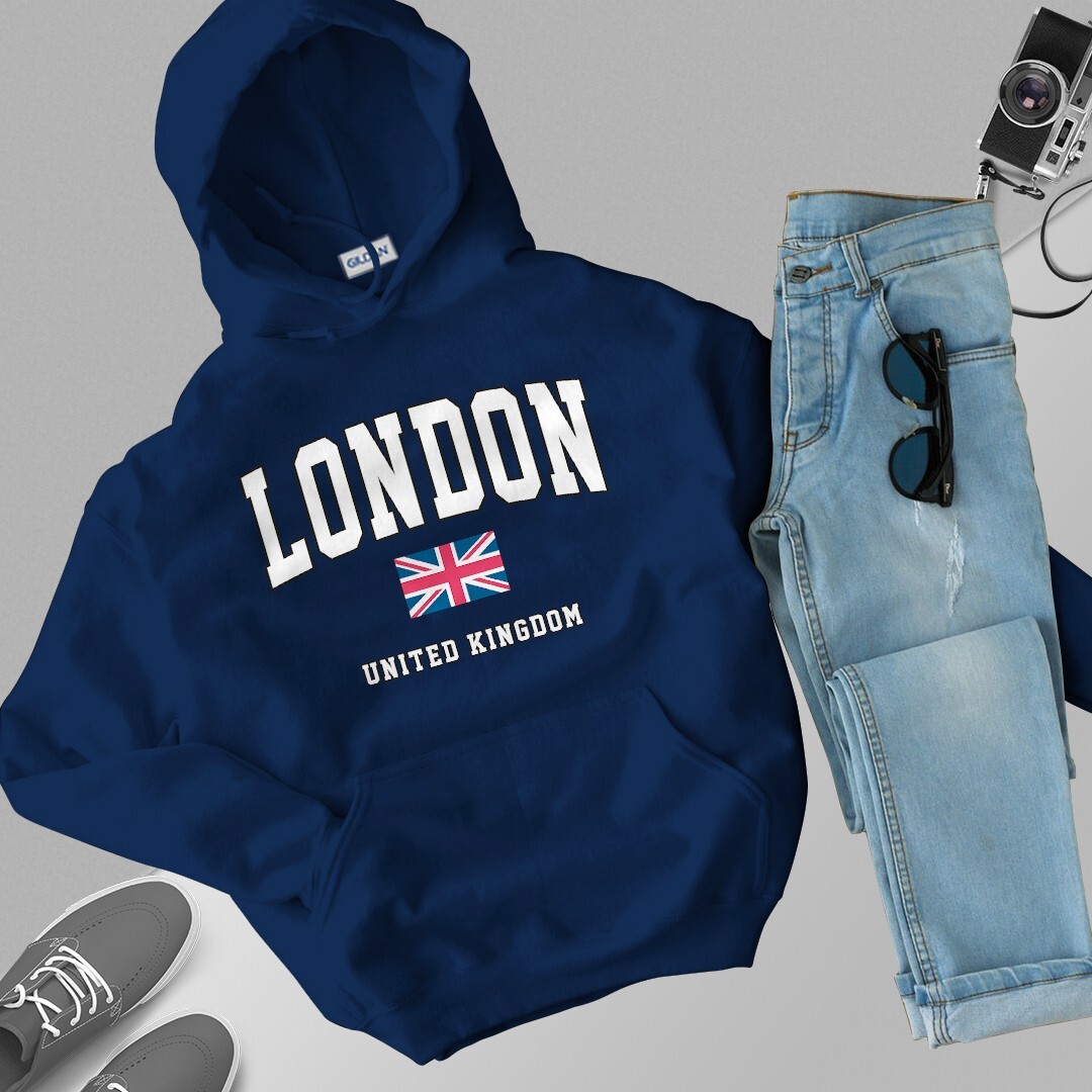London UK Hoodie London UK Vintage Pullover Hoodie Size S-XL