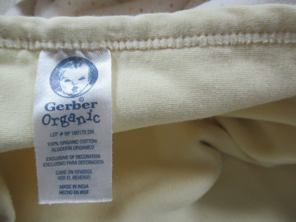 Manta de recepción Gerber Organic Love my lil cacahuete amarillo naranja verde puntos Foto 4 de 4