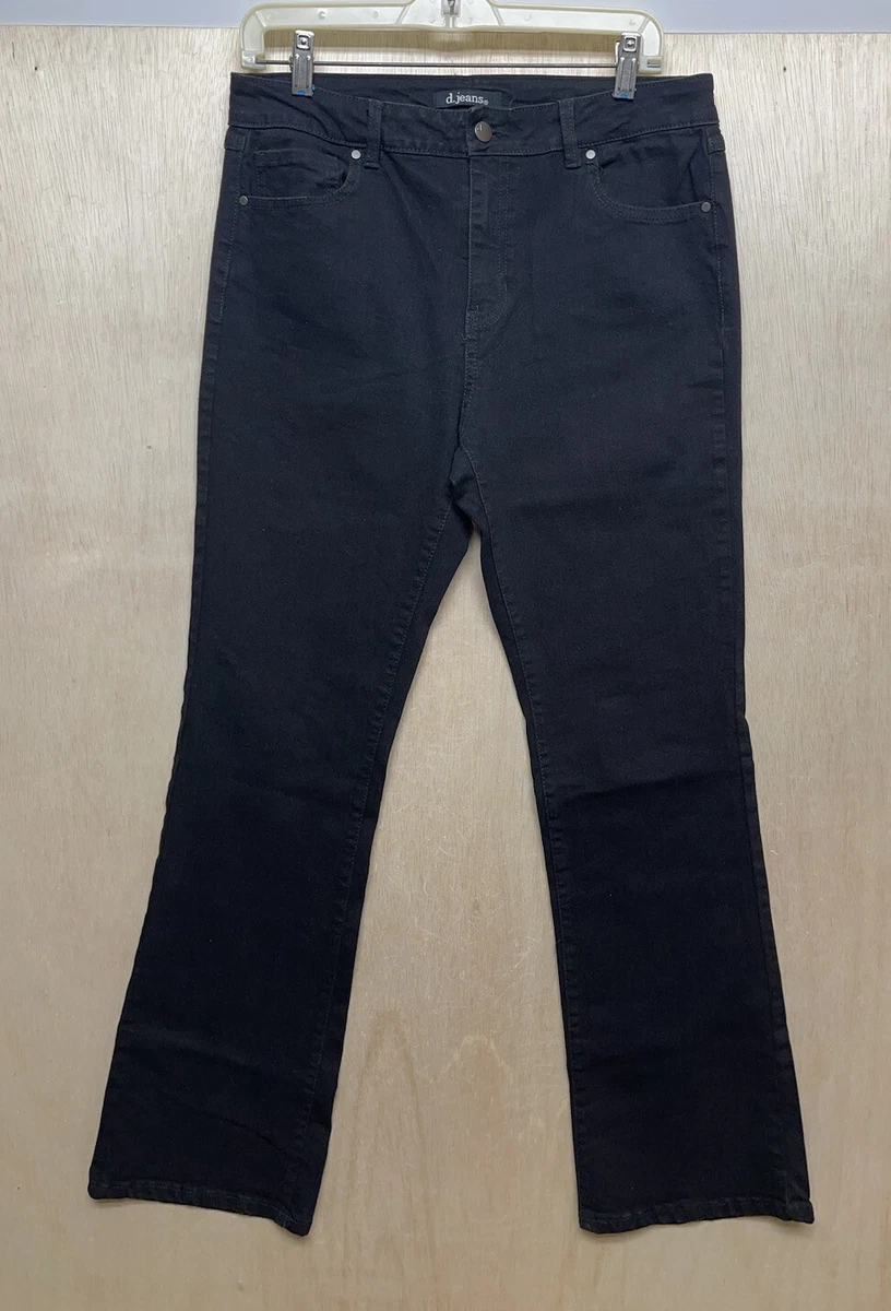 d. Jeans Women s Size 12 Approx 30x30 Bootcut Black Denim Cotton