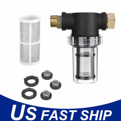 Inline Water Filter for Garden Hose with 40 Mesh and 100 Mesh Scree w O-Ring