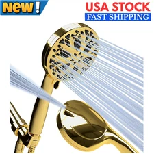 Cabezales de ducha de alta presión dorados con modo de lavado a presión y filtro