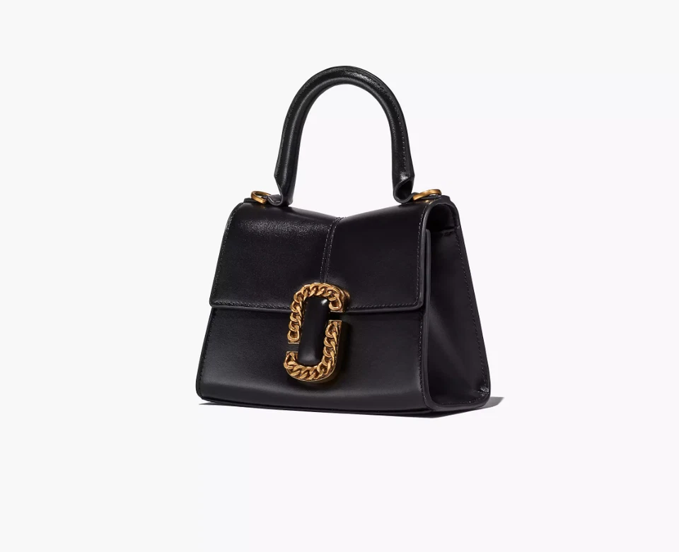 BOLSO DE HOMBRO MARC JACOBS 2P3HSC004H01 NEGRO CON HERRAJES DORADOS MINI ASA PARA MUJER Foto 2 de 4