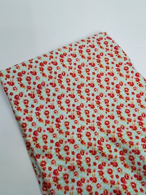 Bonnie Camille Fabric Little Ruby Moda Floral Aqua Sew Quilt OOP FAT QUARTER