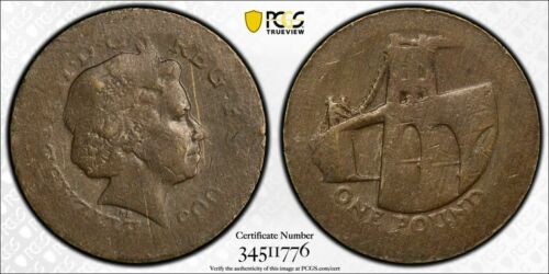 Great Britain 2005 £1 Pound Mint Error Struck on 5.8 Brass Planchet PCGS MS60 - Afbeelding 1 van 3