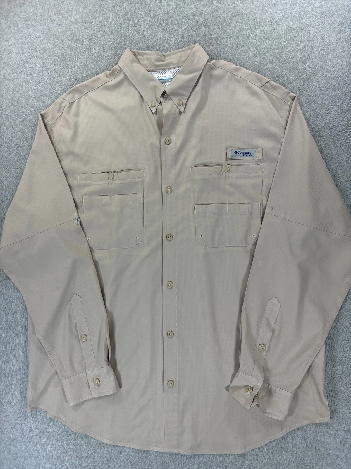 Columbia Long Sleeve Breathable Hiking Outdoor Shirt (Men's XL) Tan