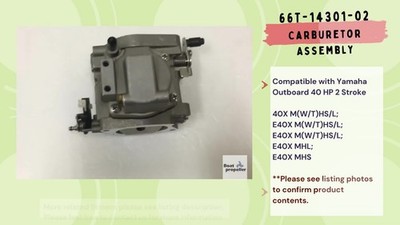 Carburetor Assembly 66T-14301-02 For YAMAHA Outboard 40 HP 2