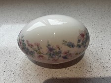 Wedgewood Angela Floral Egg shaped trinket Box