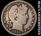1894-O Silver Barber Quarter - Scarce  Semi-key  Better Date  No Reserve  #i7605