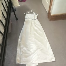 Vera Wang White/Gray Sleeveless A-Line Full-Length Wedding Dress