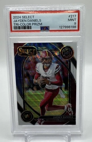 2024 PANINI SELECT JAYDEN DANIELS CLUB LEVEL TRI-COLOR PRIZM  PSA 9 /149