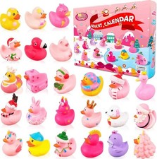 24pcs Rubber Duck Advent Calendar for Holiday Countdown Fun Duckies Party Gifts