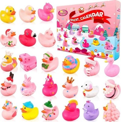 24pcs Rubber Duck Advent Calendar for Holiday Countdown Fun Duckies Party Gifts