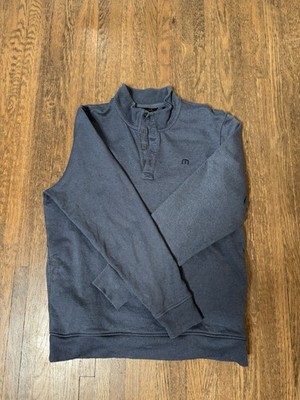 Travis Mathew Men's 1/4 Button Henley Sweater Pullover Side Pockets Size Large