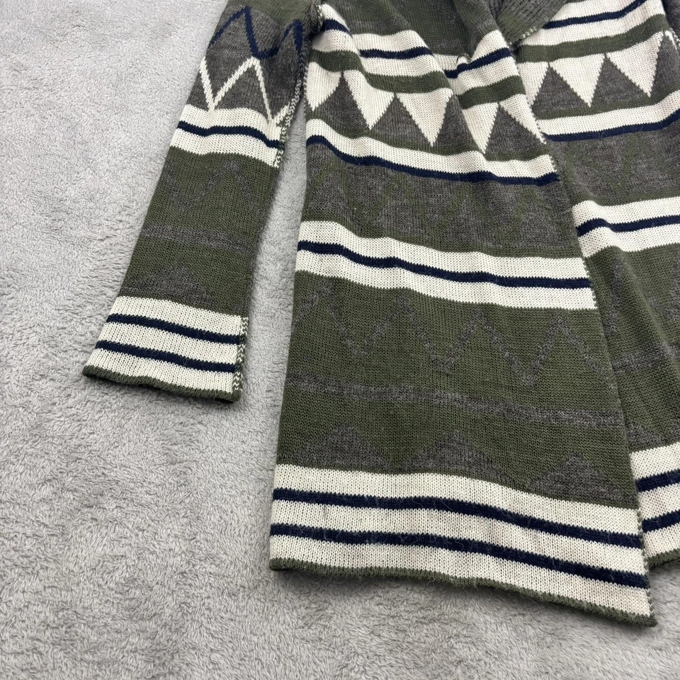 Cárdigan Elan Mezcla de Lana Suéter Para Mujer S Verde Oliva Con Capucha Azteca Boho Goblin Foto 4 de 4