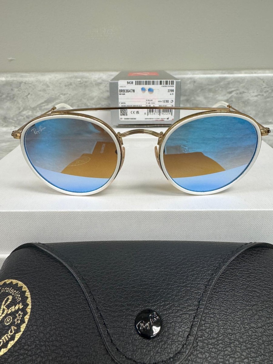 Ray-Ban Round Doucle Bridge RB3647N 001/4O 51-22 Sunglasses - Gold