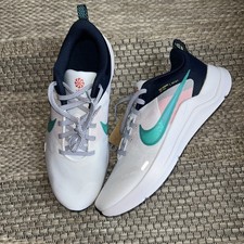 Nike DOWNSHIFTER 12 Women's Athletic Shoes White Jade Obsidian Size 9.5 NWT
