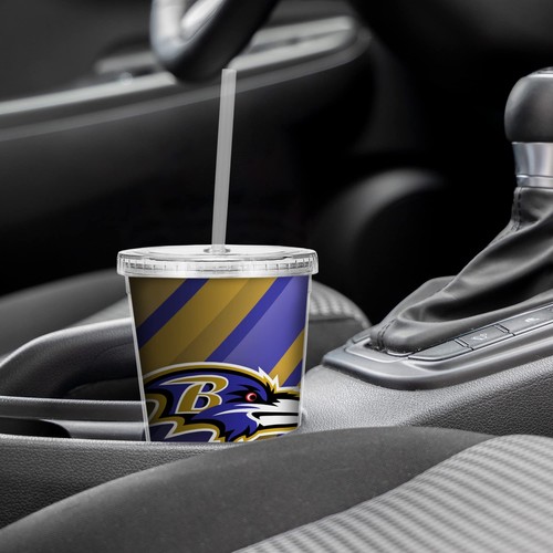 NFL Football Baltimore Ravens NFL Football Team 16oz Clear Tumbler W/Straw - Bild 4 von 9