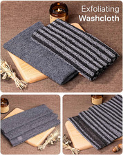 Exfoliating Washcloth Towel Back Scrubber for Shower Women Body Loofah Sponge