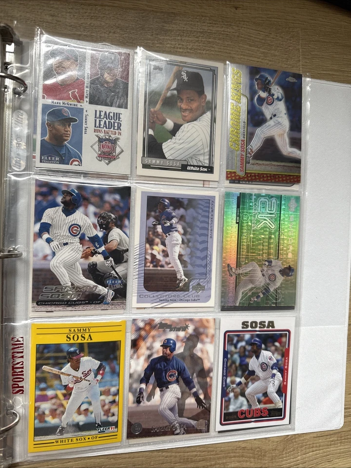¡Lote de tarjetas de béisbol Sammy Sosa! White Sox Cubs! ¡Insertos! CD! Cromo! Carpeta! Metal Foto 2 de 4