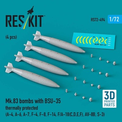 ResKit RS72-0494 1:72 Mk.83 bombs with BSU-35 thermally protected (4 pcs)
