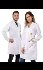 Image of Portwest Unisex ESD Lab Coat Antistatic Wear AS10 | Large | Made In UK