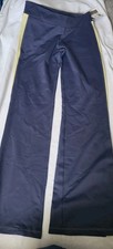Womens / Teens Blue Trousers With Yellow Stripe Panel - Pezzi - Flared - Size S