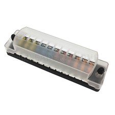 12 Way Blade Fuse Box Block Holder LED Indicator 12V Auto Marine Boat Waterproof