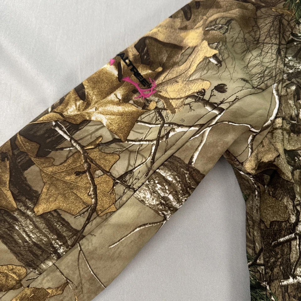 Realtree Camo Jacket Women Medium Brown Pink Xtra Softshell Zip Fleece Lined - Image 4 of 4