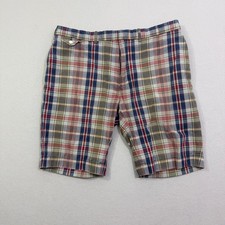 Vintage Polo Ralph Lauren Shorts Men's 38 Multicolor Plaid 11" Inseam Preppy 90s