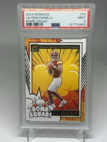 2024 Panini Donruss Bomb Squad Jayden Daniels #29 RC Washington Commanders PSA 9