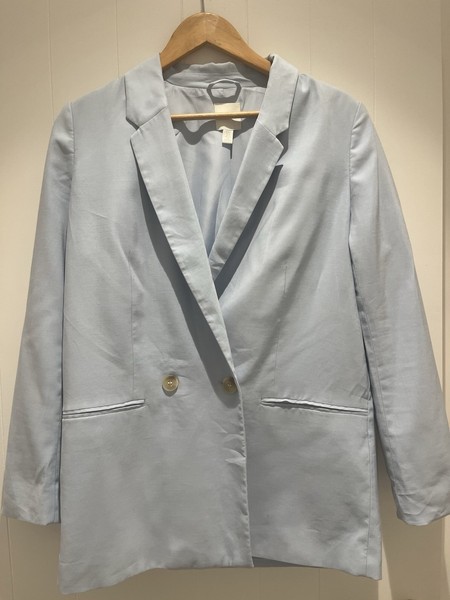 H&M Light Blue Blazer Lined EUR Size Small