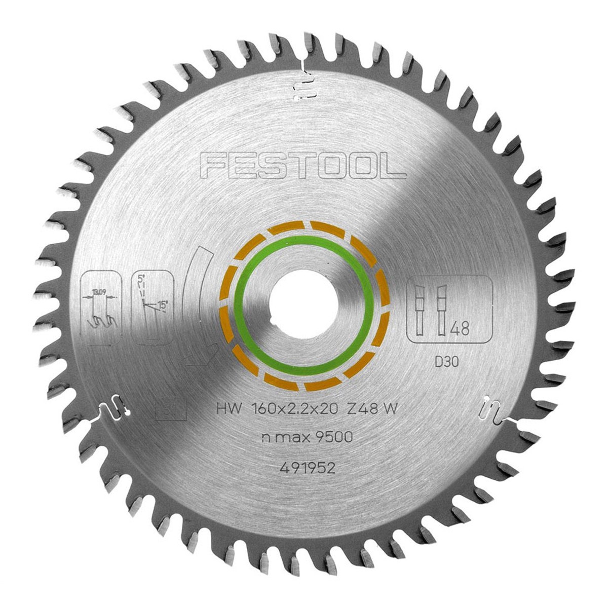 Festool 491952 Fine Tooth Saw Blade 160mm x 20mm x 48T