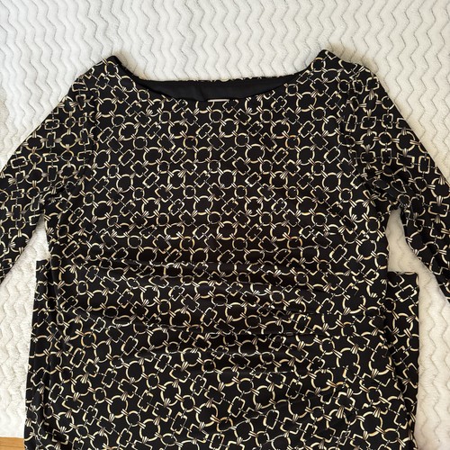 Anne Klein Stretch Black/Gold Chainlink Design Form Fitting Dress Sz 16 - Bild 8 von 11
