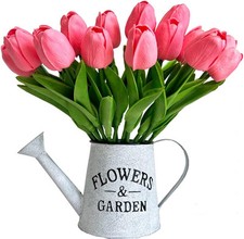 20PCS Real Touch Latex Tulips Artificial Flowers Fake PU Tulip for Pink