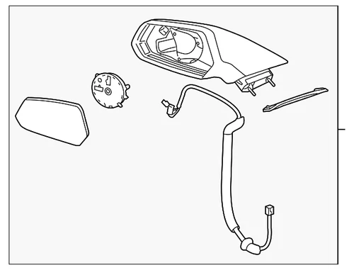 Genuine GM Primed Passenger Side Mirror 92247438