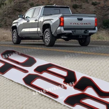 Black Red For 2024 2025 Tacoma Tailgate Letters Badge Emblem 3D Sticker Badge