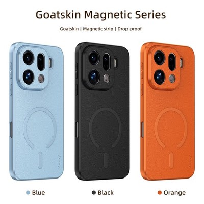 For OPPO Find X9 Pro, Phone Case PU Leather Texture Wireless Charge Cover
