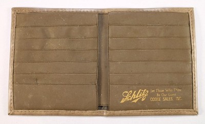 1950s Vintage Schlitz Beer Advertising Business Card Wallet   Cooke Sales, Inc.