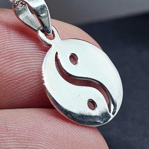 Collar con colgante Yin Yang Taijitu de plata 925, joyería de equilibrio... - Imagen 19 de 21