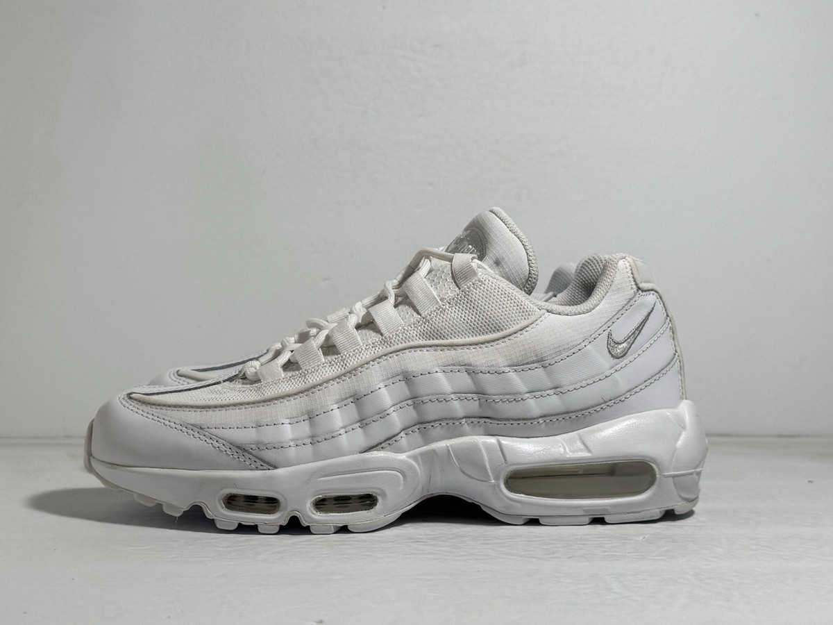New Nike Air Max 95 Essential Triple White Grey Men's Size 8