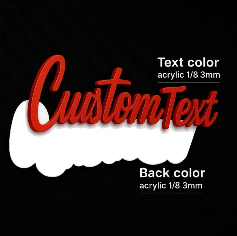 Custom Laser-Cut Acrylic Emblem Badge for Car – Multi-Color Personalized Name - Image 2 of 4