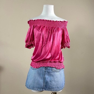 Grass Collective Y2K Pink Off the Shoulder Top
