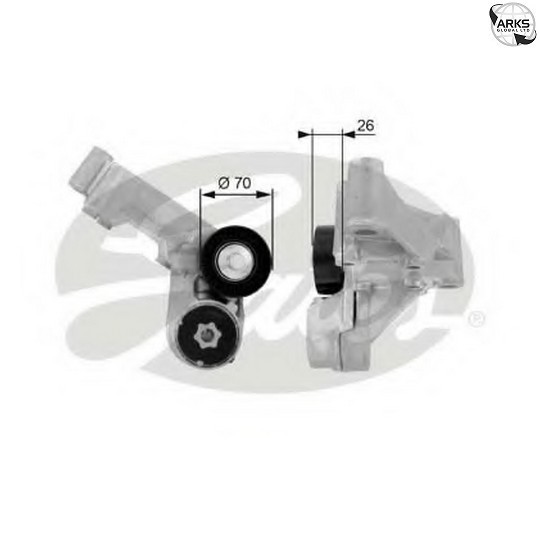 GATES T38444 Belt Tensioner, V-ribbed belt for FORD - Image 13