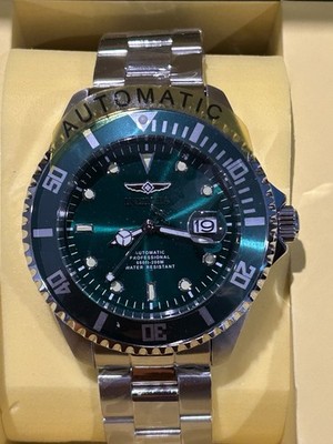   Invicta Pro Diver Automatic 47mm Green Dial Silver Steel Bracelet 35719
