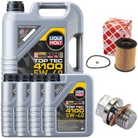 MotoröL Filter Set 5W-40 Liqui Moly 9 Liter + Schraube FüR Mercedes M-Klasse CLK