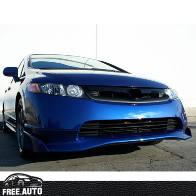 Front Bumper Lip Fits 06-08 Honda Civic 4DR Mugen SI Style PU