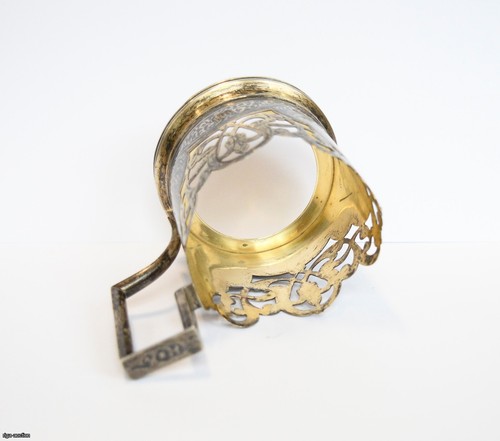 Antique USSR Russian Sterling Silver 875 Glass Tea Cup Holder 92.1gr - Picture 6 of 8