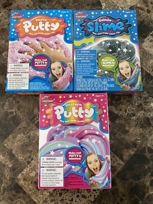 Slime Factory Unicorn Putty Kit GLITTER Fluffy Unicorn And Galaxy Set Of 3